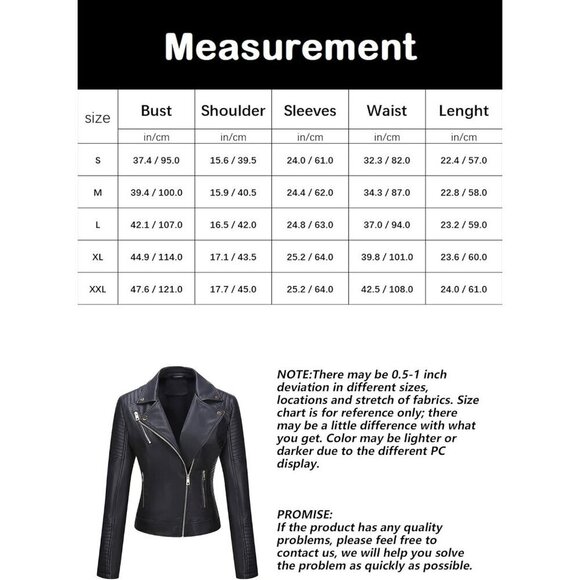 Women Black Faux Leather Casual Jacket Moto Biker Short Coat - Picture 6 of 9